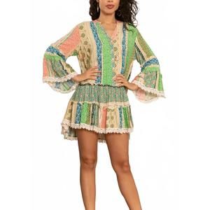 NEW LAST QUEEN ethnic print tunic dress in multi